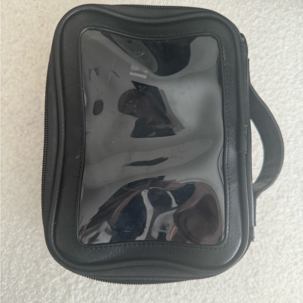 Black Travel Toiletry Bag with Clear Window